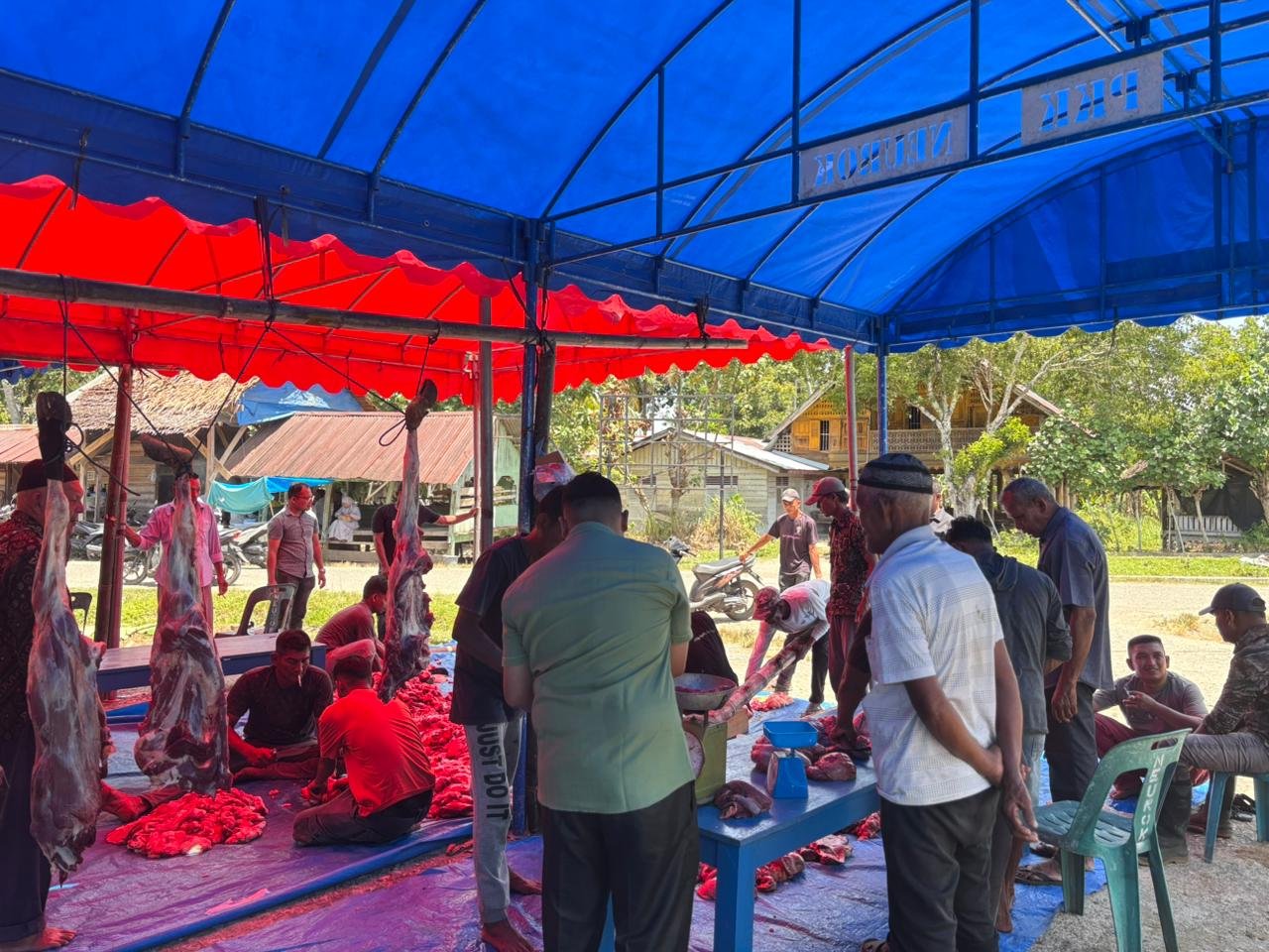 Semangat Kebersamaan dan Kepedulian Warnai Penyembelihan Hewan Qurban di Gampong Neurok