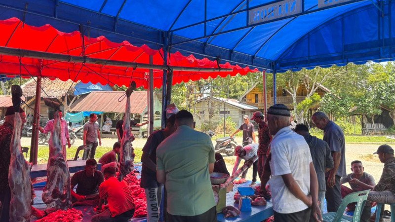 Semangat Kebersamaan dan Kepedulian Warnai Penyembelihan Hewan Qurban di Gampong Neurok